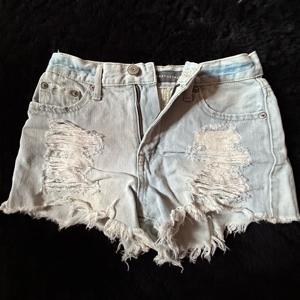 Ripped jean shorts